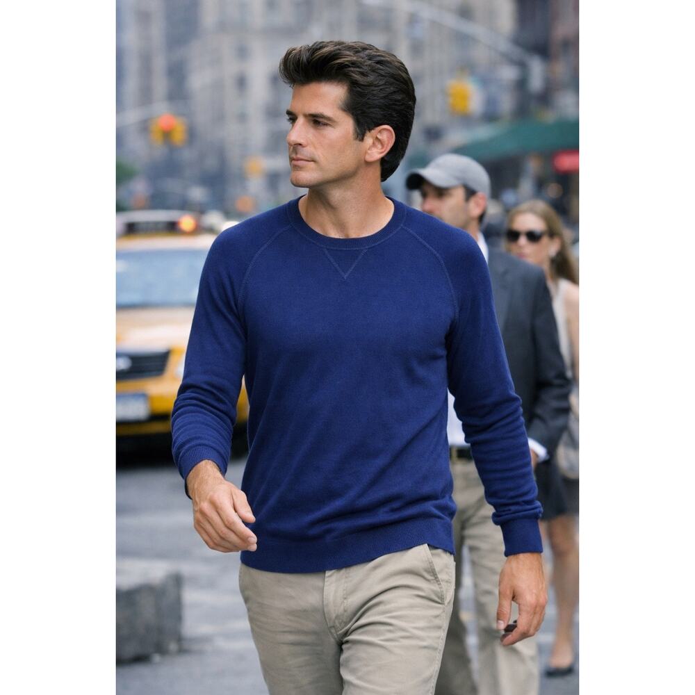 Vince Cotton Raglan Sweater – XL Navy Spring Classic JFK Jr Handsome Energy